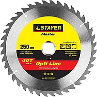 STAYER O 250 x 30 мм, 40T, диск пильный по дереву 3681-250-30-40