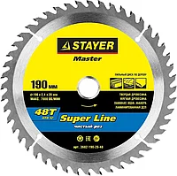 STAYER O 190 x 20 мм, 48T, диск пильный по дереву 3682-190-20-48