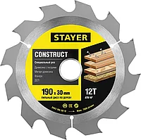 STAYER O 190 x 30 мм, 12T, пильный диск по дереву с гвоздями 3683-190-30-12