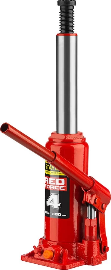 STAYER 4 т, 195-380 мм, домкрат бутылочный гидравлический в кейсе RED FORCE 43160-4-K_z01 Professional - фото 2 - id-p61487116