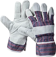 STAYER XL, материал основы хлопчатобумажная ткань+ спилковая кожа, перчатки рабочие кожаные 1130-XL Master