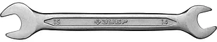 ЗУБР 14х15 мм, Cr-V сталь, хромированный, гаечный ключ рожковый 27010-14-15 Мастер