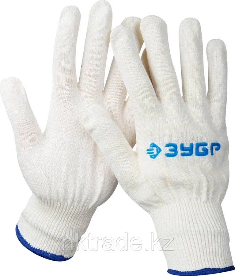 ЗУБР L-XL, 13 класс, х/б, перчатки трикотажные тонкие, без покрытия 11450-XL Профессионал - фото 1 - id-p61491711
