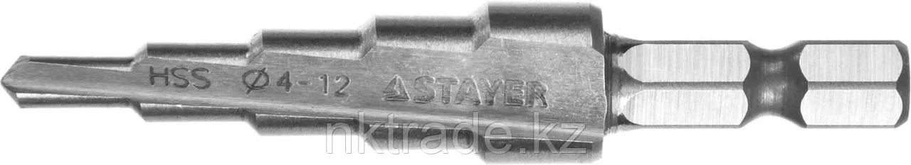 STAYER4-12 мм, 5 ступеней, HSS, сверло ступенчатое 29660-4-12-5 - фото 1 - id-p61497294