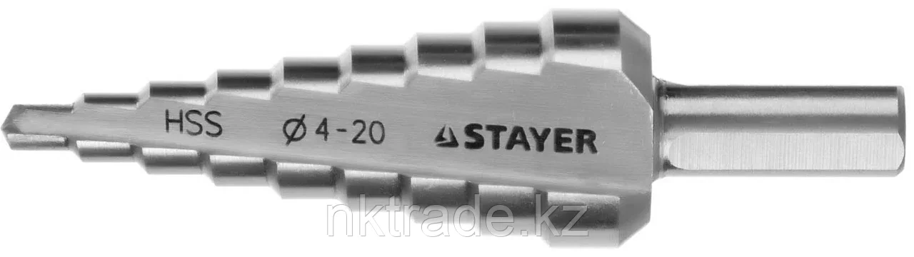 STAYER4-20 мм, 9 ступеней, HSS, сверло ступенчатое 29660-4-20-9 - фото 1 - id-p61497300
