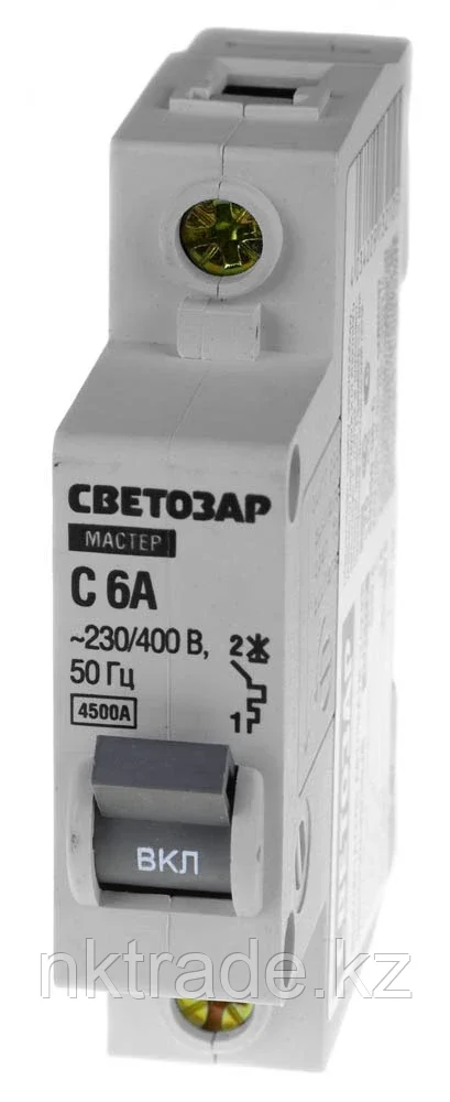 СВЕТОЗАР 6 А, 4,5 kA, 1-полюсной, "С", 230/400 B, автоматический выключатель 49060-06-C