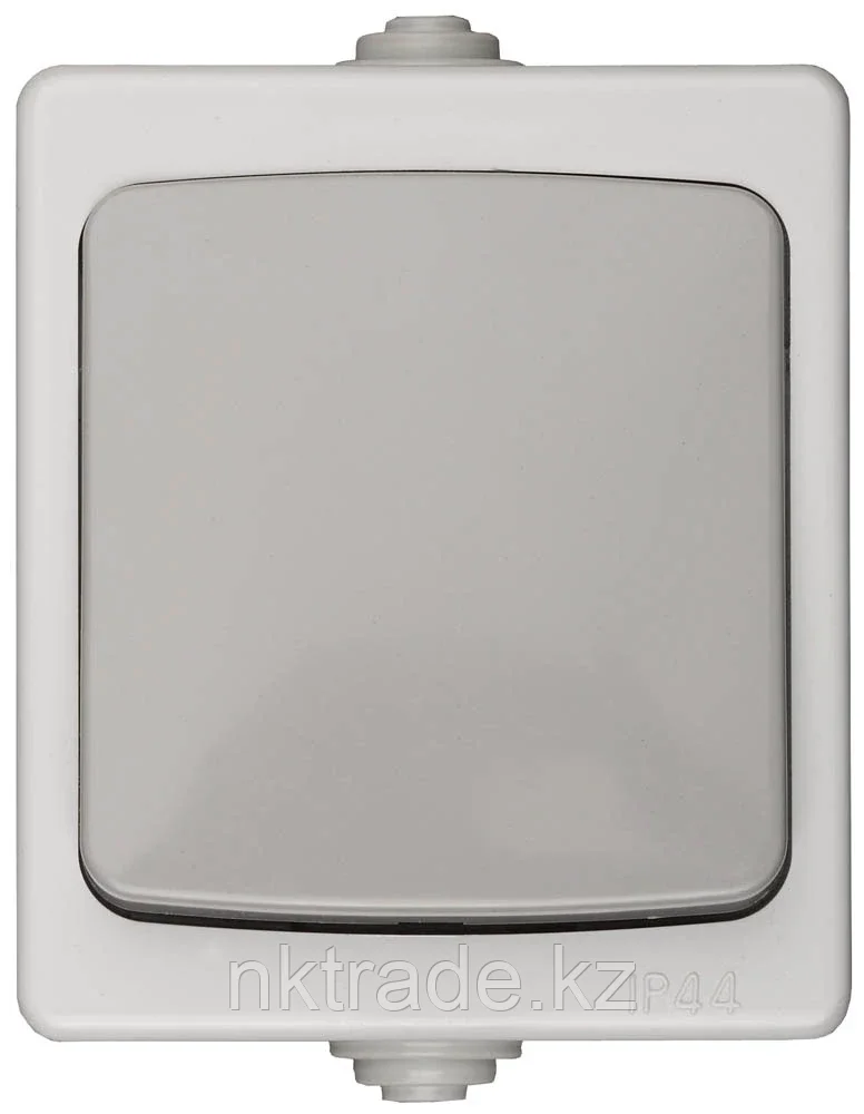 СВЕТОЗАР серо-белый, одноклавишный, 10 А, 250 В, выключатель "АВРОРА" SV-54332-W