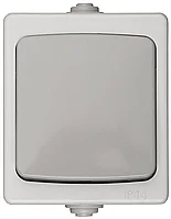 СВЕТОЗАР серо-белый, одноклавишный, 10 А, 250 В, выключатель "АВРОРА" SV-54332-W
