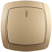 СВЕТОЗАР 10А/~250В, золотой металлик, проходной, одноклавишный, выключатель "АКЦЕНТ" SV-54237-GM