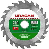 URAGAN O 210 x 30 мм, 24T, диск пильный по дереву 36800-210-30-24