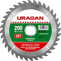 URAGAN O 200 x 30 мм, 36T, диск пильный по дереву 36801-200-30-36