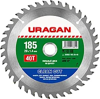 URAGAN O 185 x 20 мм, 40T, диск пильный по дереву 36802-185-20-40