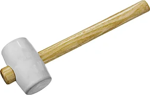 ЗУБР 230 г, киянка резиновая белая с деревянной ручкой 20511-230_z01