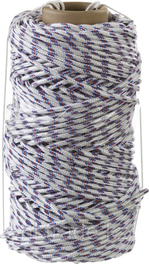 СИБИН 100 м,6 мм, 16-прядный, 320 кгс, фал плетёный полипропиленовый с сердечником 50215-06