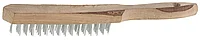 ТЕВТОН 6 рядов, деревянная ручка, стальная, щетка проволочная 3503-6