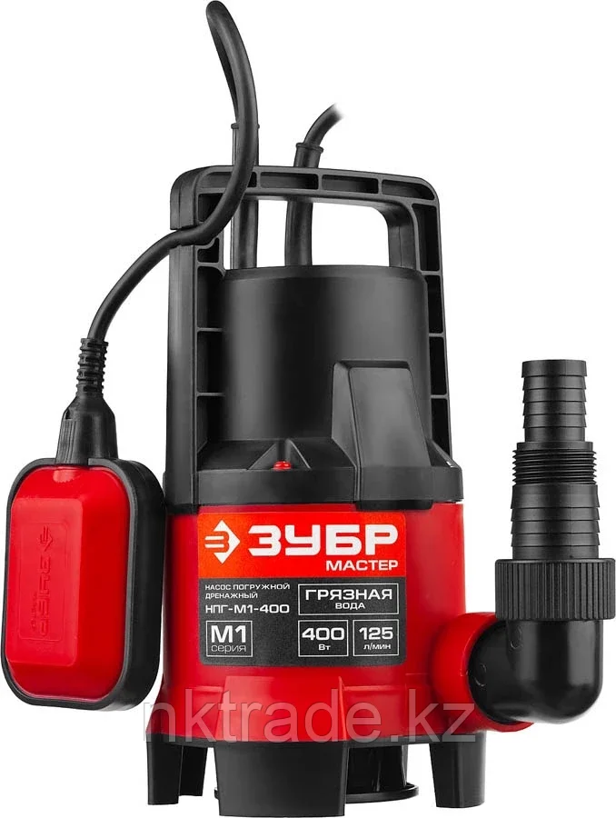 ЗУБР 400 Вт, 125 л/мин, насос погружной дренажный для грязной воды НПГ-М1-400, фото 1