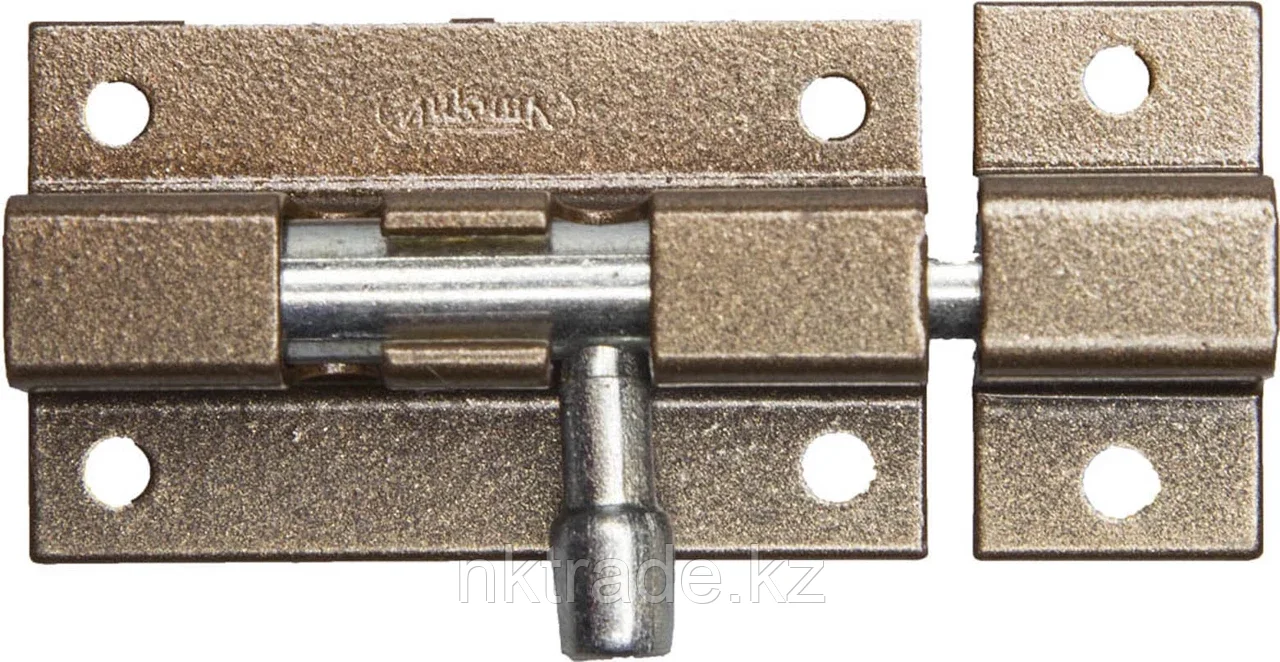 50 мм, цвет коричневый металлик/цинк, задвижка накладная для окон и мебели ШП-50 КМЦ 37753-50