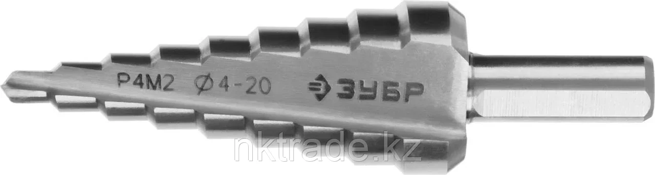 ЗУБР4-20 мм, 9 ступеней, Р4М2 сверло ступенчатое 29665-4-20-9