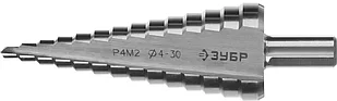 ЗУБР4-30 мм, 14 ступеней, Р4М2 сверло ступенчатое 29665-4-30-14