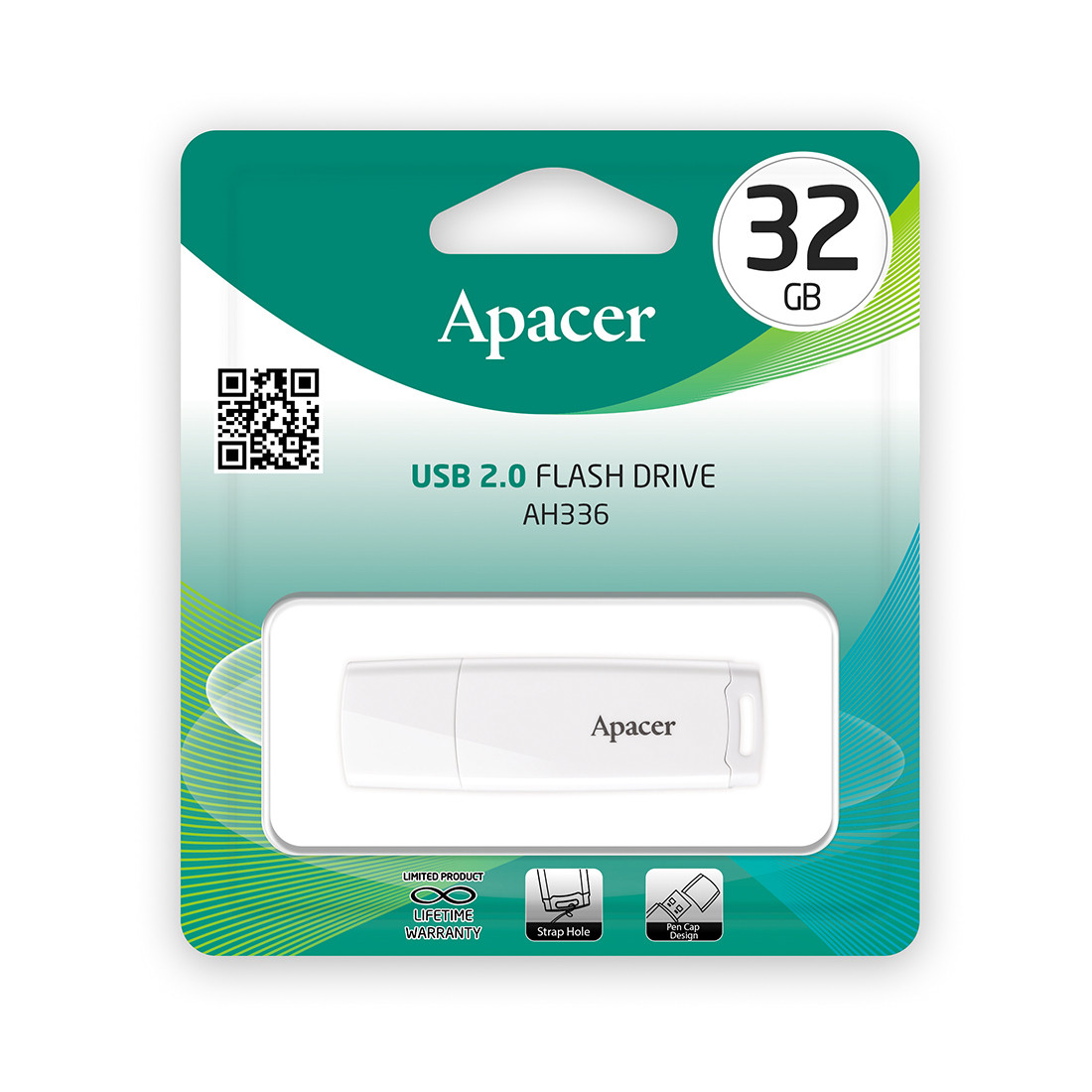 USB-накопитель Apacer AH336 32GB Белый - фото 2 - id-p89901131