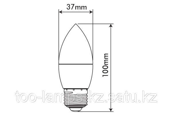 Светодиодная лампа BASIS/5.5W/SMD/E27/2700K/C37/CBOX, фото 2