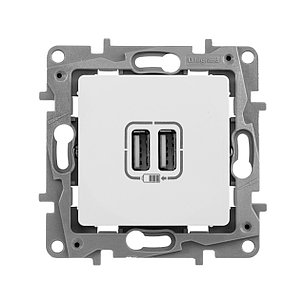 Зарядное устройство с двумя USB-разъемами 240В/5В 2400мА - Etika - белый, фото 2