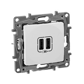 Зарядное устройство с двумя USB-разъемами 240В/5В 2400мА - Etika - белый, фото 2