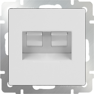 Розетка двойная Ethernet RJ-45 (белая) WL01-RJ45+RJ45, Werkel, фото 2
