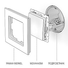 Выключатель одноклавишный (глянцевый никель) WL02-SW-1G, Werkel, фото 3