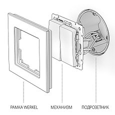 Выключатель двухклавишный (глянцевый никель) WL02-SW-2G, Werkel, фото 2