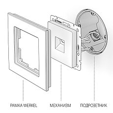 Розетка Ethernet RJ-45 (графит рифленый) WL04-RJ-45, Werkel, фото 3