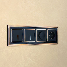 Выключатель одноклавишный с подсветкой (черный матовый) WL08-SW-1G-LED, Werkel, фото 3