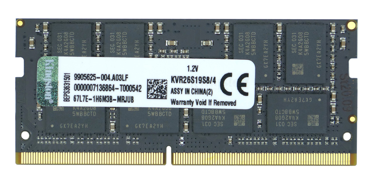 Оперативная память SODIMM DDR4 4GB Kingston KVR26S19S8/4 - фото 1 - id-p86863345