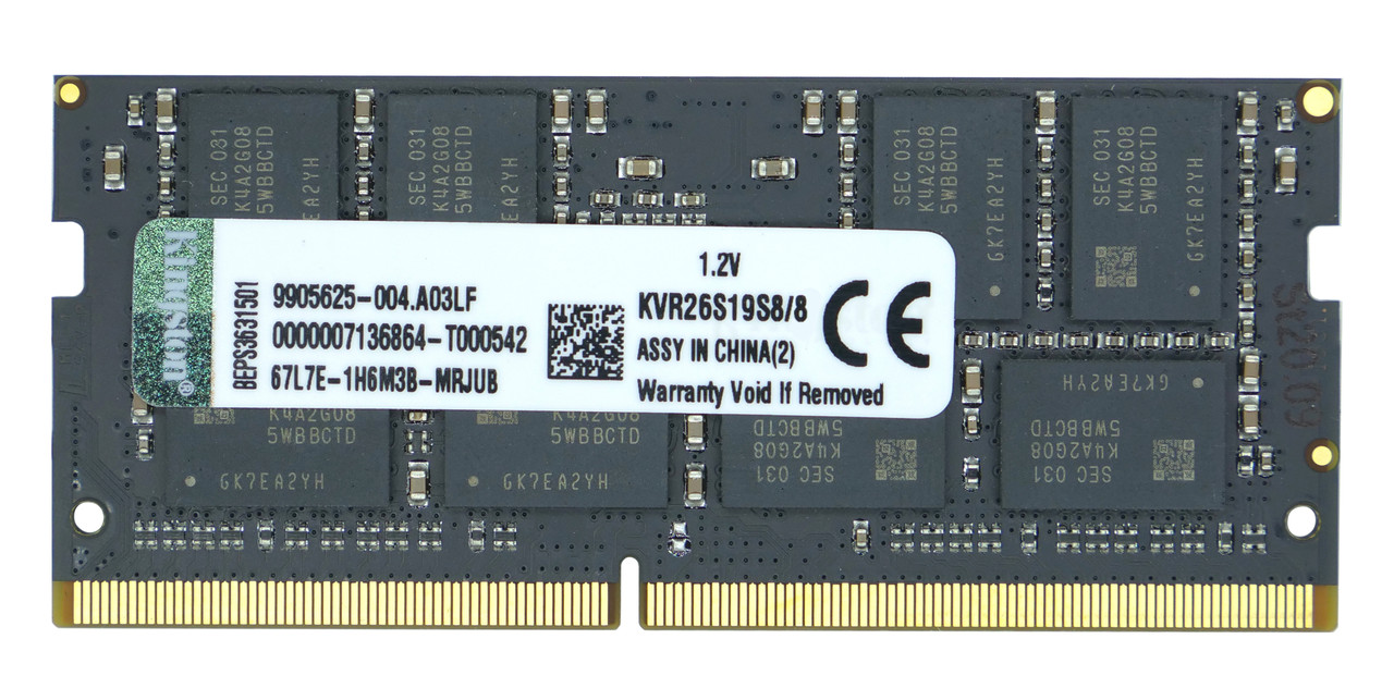 Оперативная память SODIMM DDR4 8GB Kingston KVR26S19S8/8