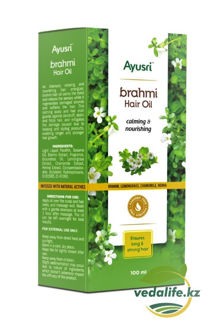 Питательное масло для волос Брами (Brahmi hair oil AYUSRI), 100 мл - фото 1 - id-p89913724