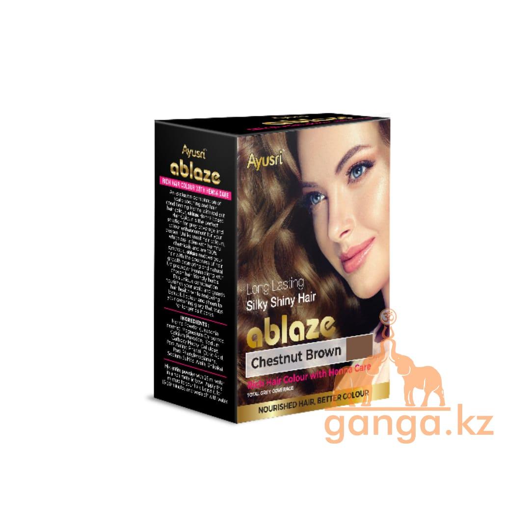 Каштановая хна для волос (Chestnut henna AYUSRI), 6 пакетиков по 10 грамм