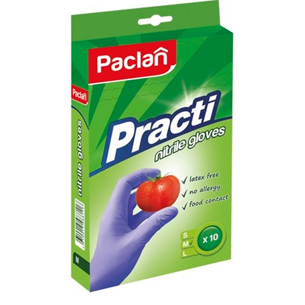 Перчатки нитриловые Paclan Practi M, 10 шт