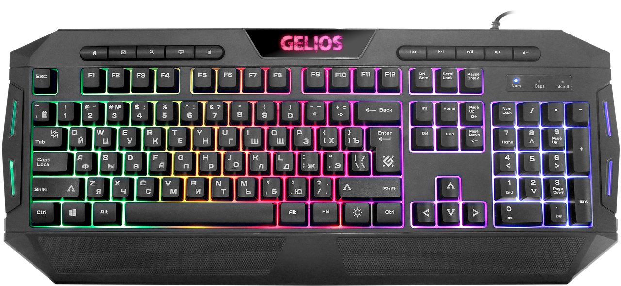 Клавиатура проводная игровая Defender Gelios GK-174DL ENG/RUS, 45174