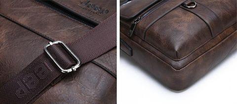 Портфель кожаный с отделением для ноутбука/планшета Jeep Grand Buluo (Шоколадный) - фото 10 - id-p89915749
