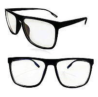 Компьютерные очки хамелеоны с тоненькой душкой узкая оправа матовая Husya boss черные