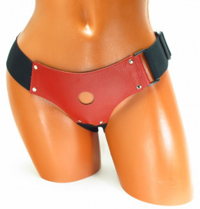 Трусики для маленькой насадки красная кожа  52016ars