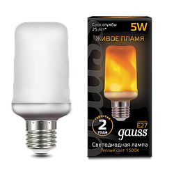 Лампа Gauss T65 5W 20-80lm 1500K E27 Flame LED