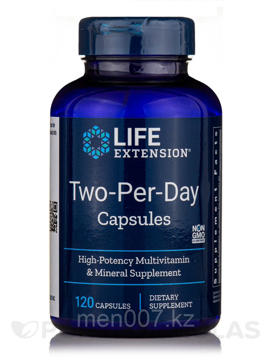 БАД Life Extension, комплекс витаминов, капсулы для приема дважды в день two per day, 120 капсул