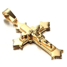 Кулон-крестик  "Крест позолота"