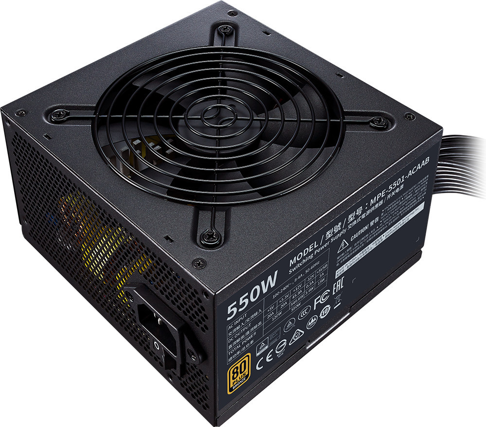 Блок питания CoolerMaster MWE GOLD 550 V2 500-750W Non Modular, Active PFC, вент.12 см 80+ GOLD