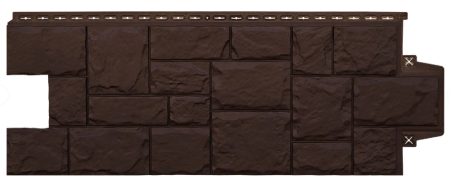 Фасадные панели Коричневый 982х390 мм (0,376 м2) Крупный камень серия Стандарт Grand Line