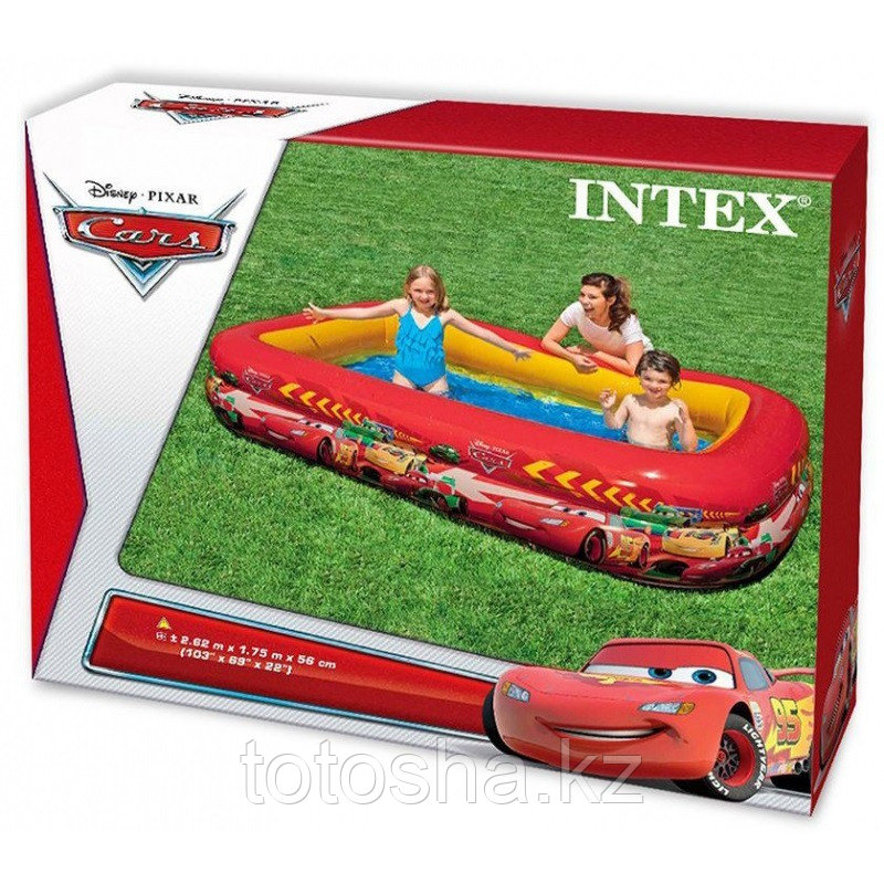 Надувной детский бассейн Cars 262х175х56 см , 57478 Intex