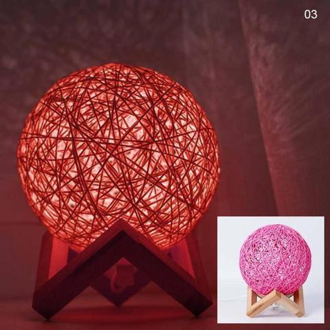 Лампа-ночник Lumen «Клубок нитей» с питанием от сети (Розовый / 1881) - фото 1 - id-p89949282
