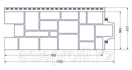 Фасадные панели Молочный 982х390 мм (0,376 м2) Крупный камень серия Стандарт Grand Line - фото 2 - id-p89959124