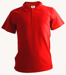 Рубашка поло красная, 200гр, 100% хлопок, вязка